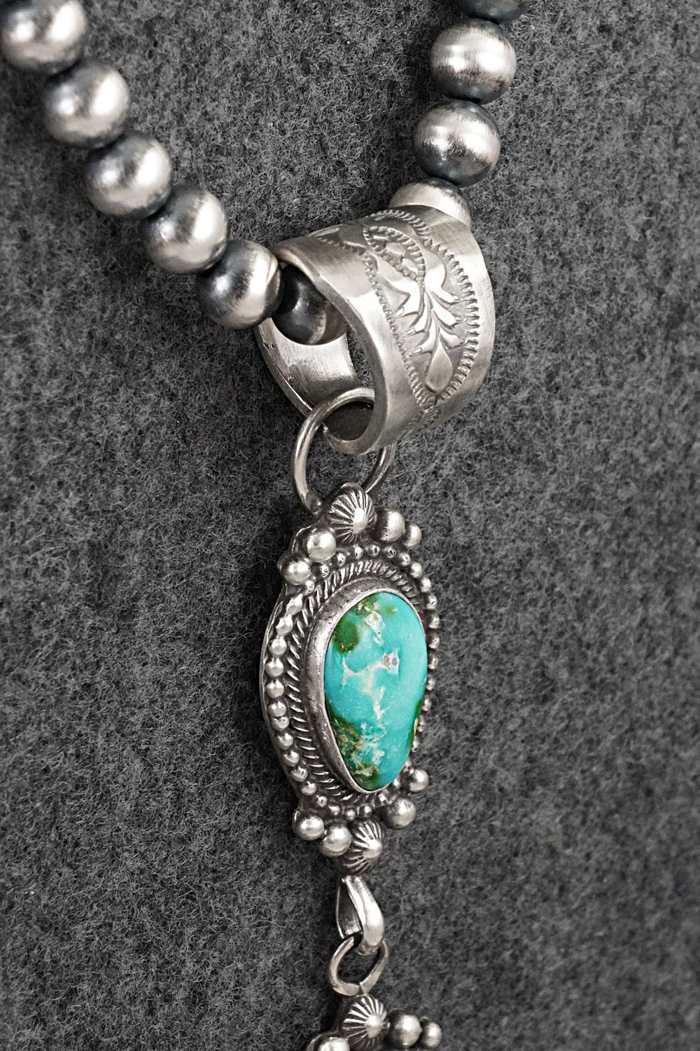 Turquoise & Sterling Silver Necklace - Tom Lewis