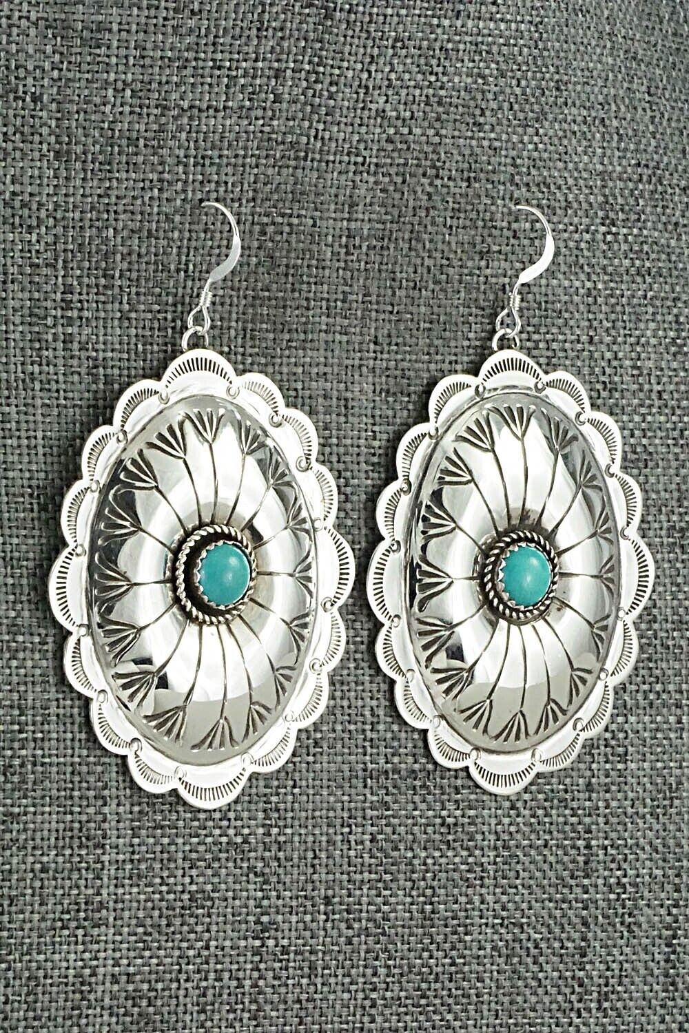 Turquoise and Sterling Silver Earrings - Jimmie James