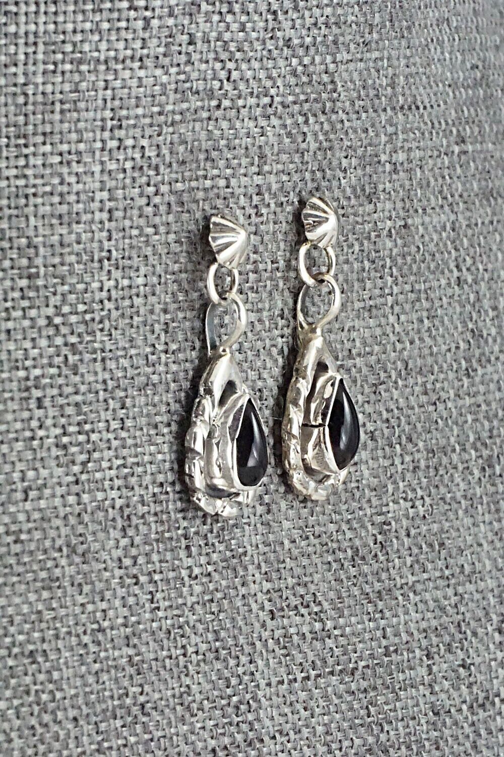 Onyx & Sterling Silver Earrings - Lee Shorty