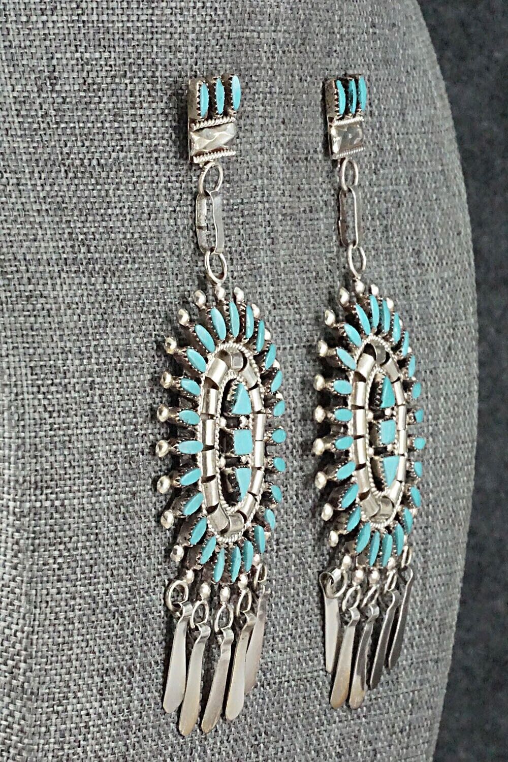 Turquoise & Sterling Silver Earrings - Evonne Hustito