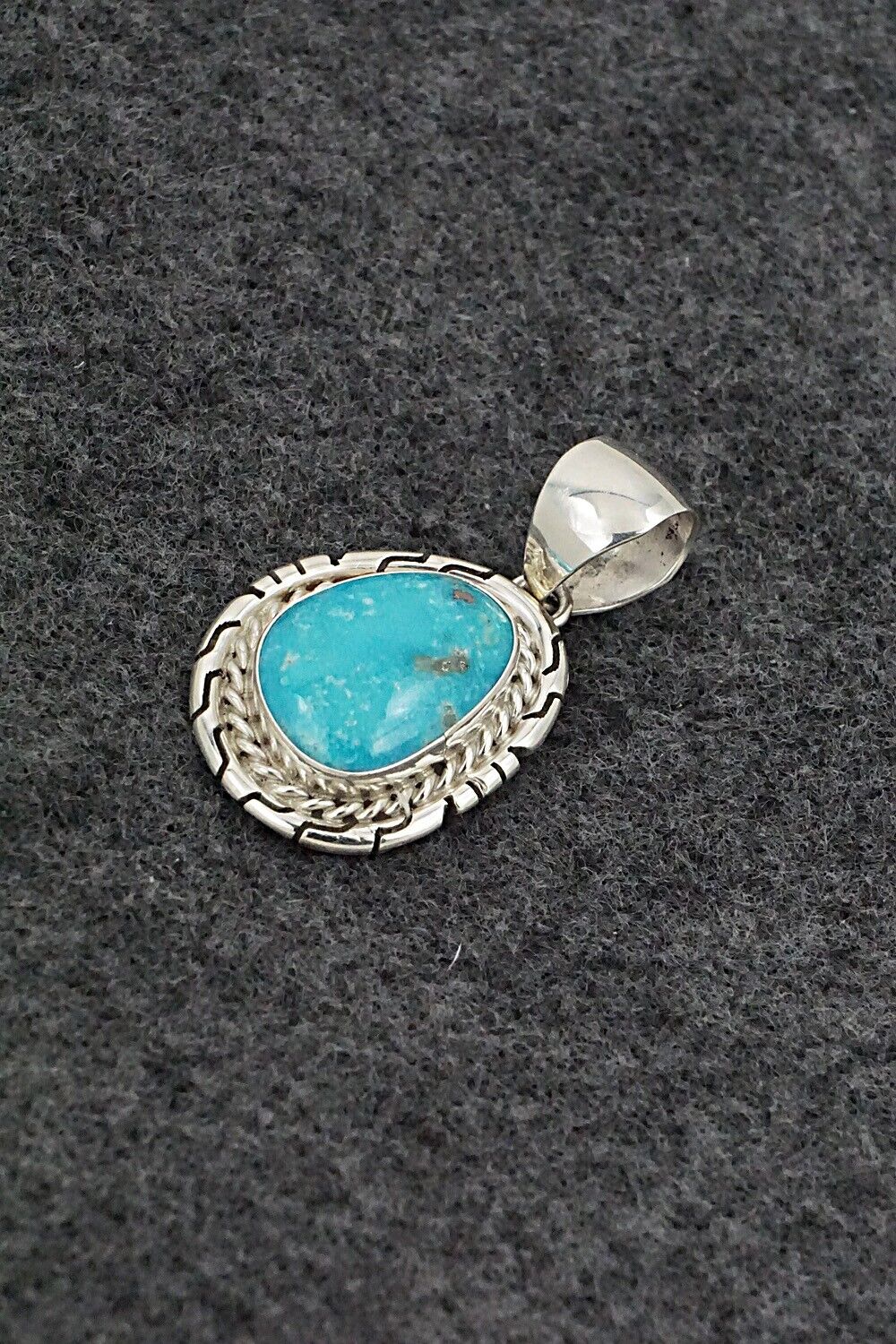 Turquoise & Sterling Silver Pendant - Johnny Frank