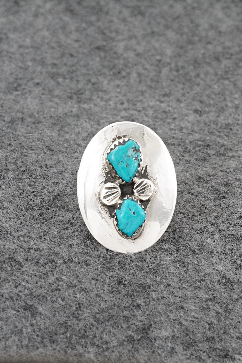 Turquoise & Sterling Silver Ring - Priscilla Reeder - Size 7.5