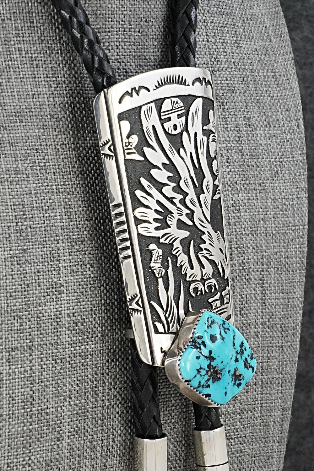 Turquoise & Sterling Silver Bolo Tie - Richard Singer