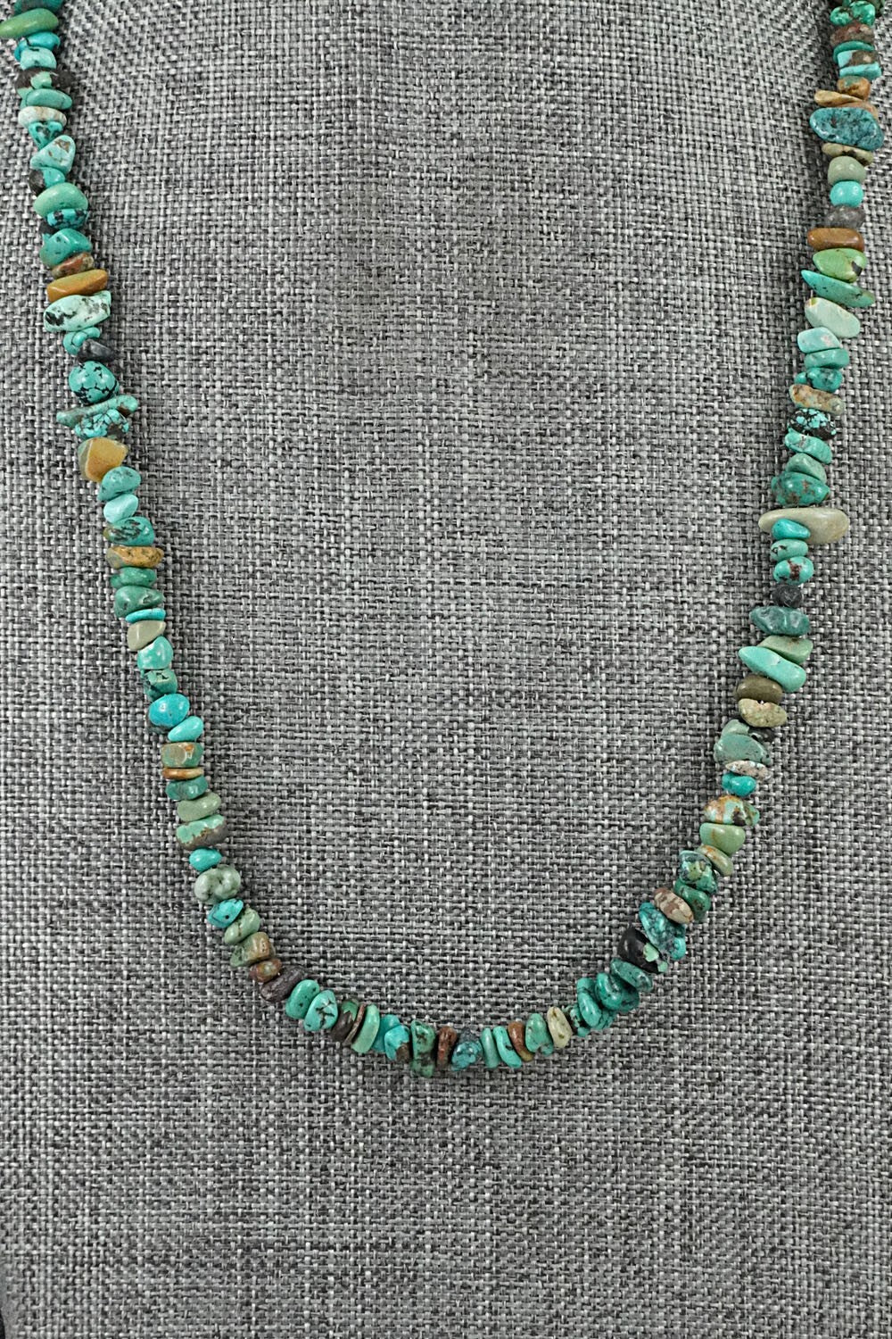Turquoise & Sterling Silver Necklace 38" - Doreen Jake