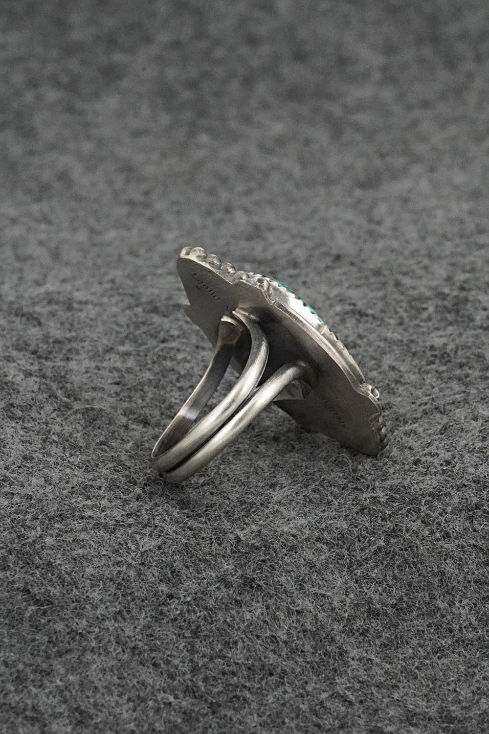 Turquoise & Sterling Silver Ring - Leslie Nez - Size 8