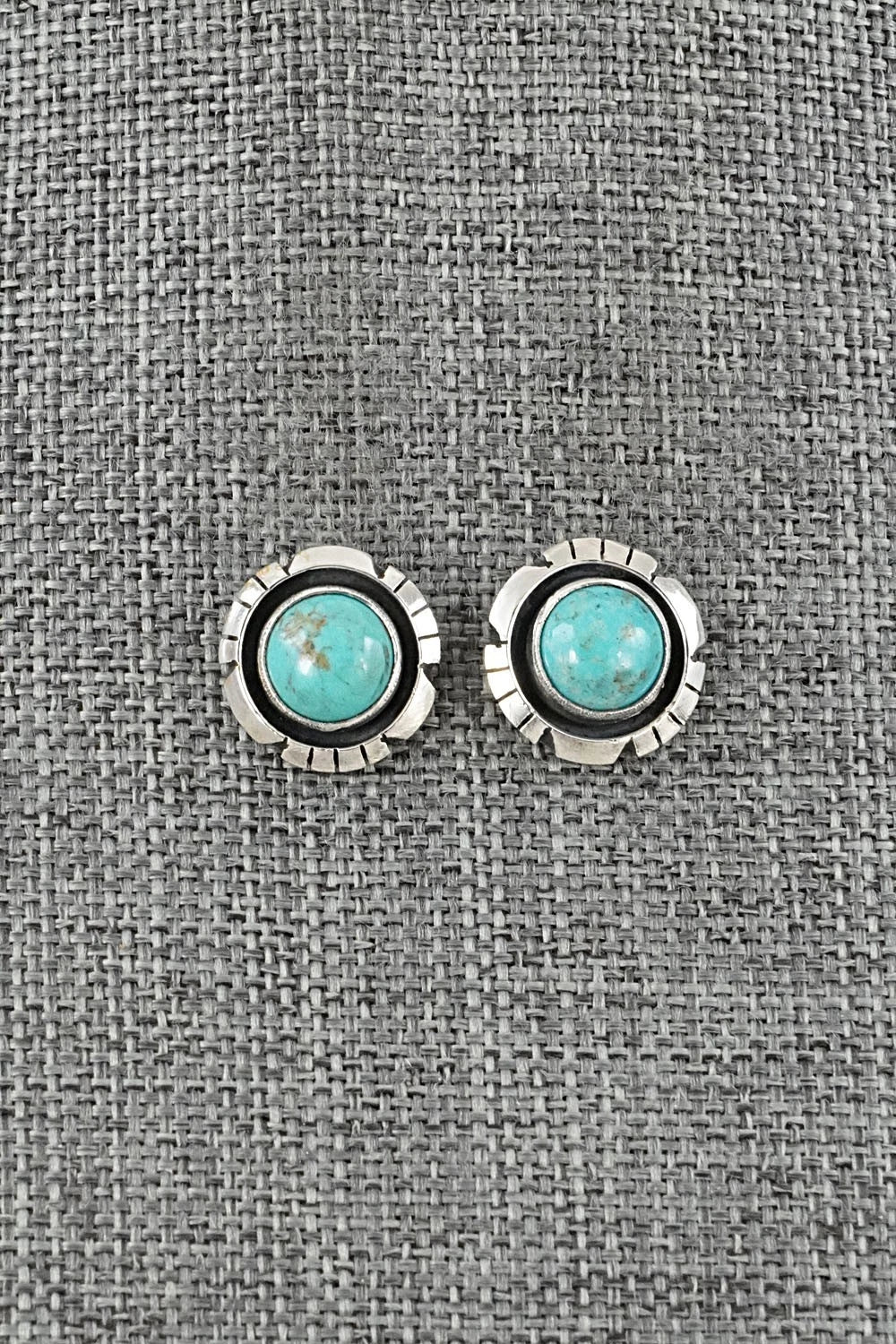 Turquoise & Sterling Silver Earrings - Amos Begay