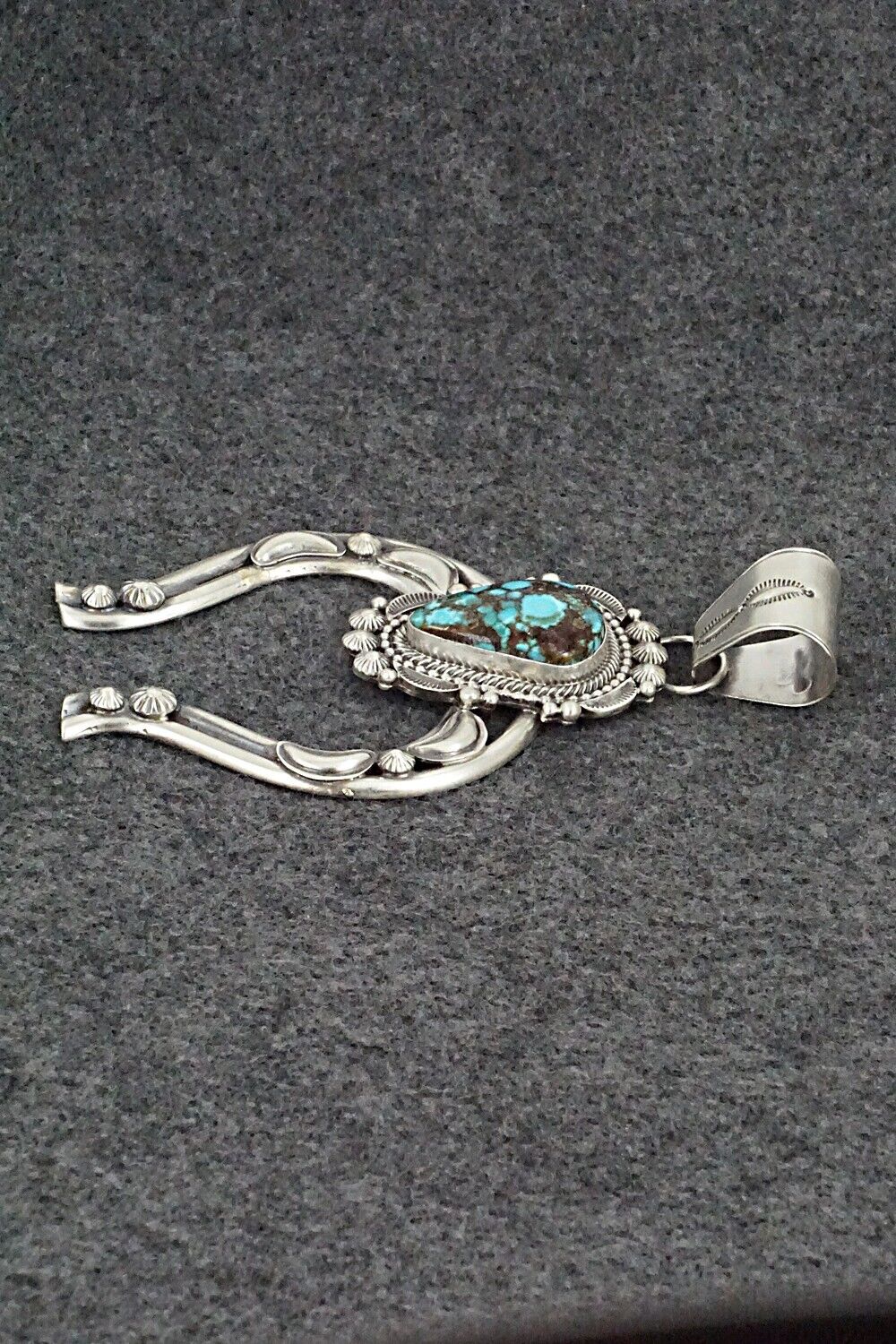 Turquoise & Sterling Silver Naja Pendant - Tom Lewis