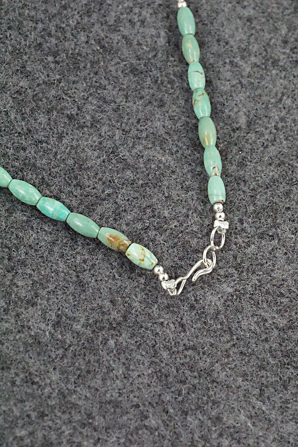 Turquoise & Sterling Silver Necklace 20" - Doreen Jake