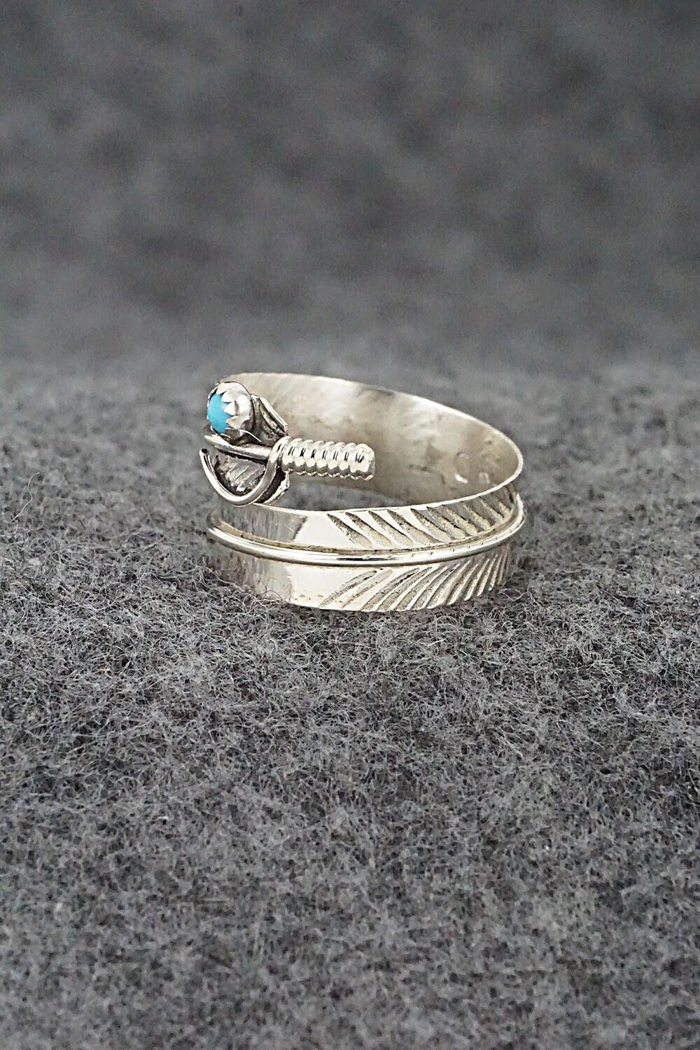 Turquoise & Sterling Silver Ring - Aaron Davis - Size 7 Adj.