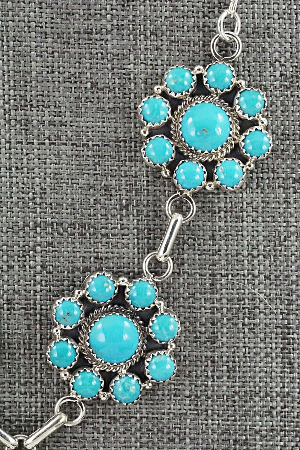 Turquoise & Sterling Silver Necklace and Earrings Set - Anna Spencer