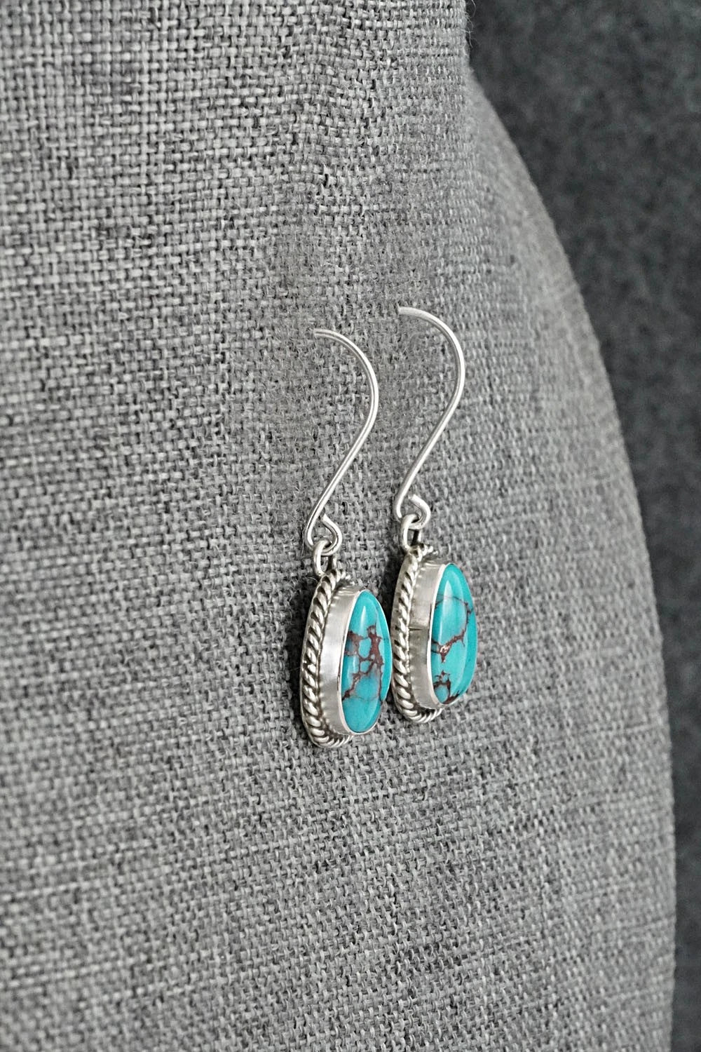 Turquoise & Sterling Silver Earrings - Eugene Gruber