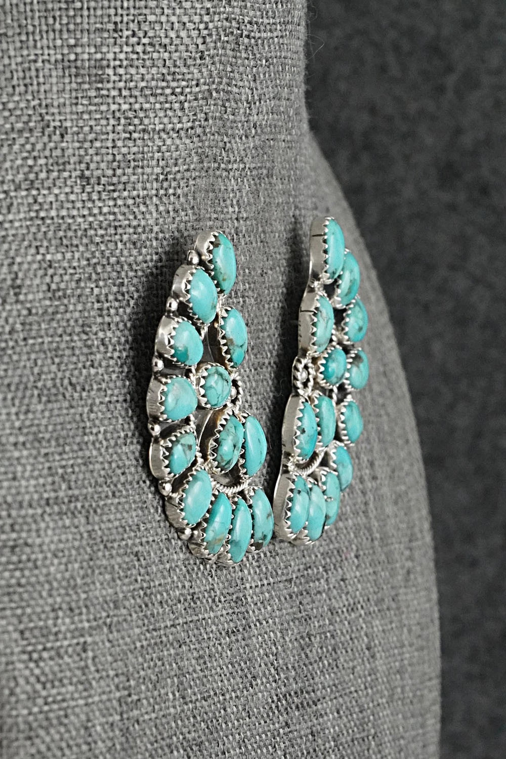 Turquoise & Sterling Silver Earrings - Gerald Mitchell