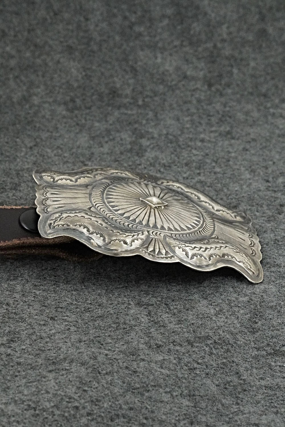 Sterling Silver & Leather Concho Belt - Dan Morgan