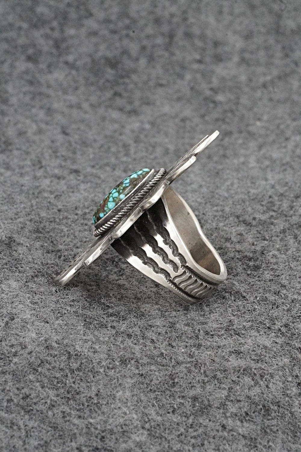 Turquoise & Sterling Silver Ring - Calvin Martinez - Size 8