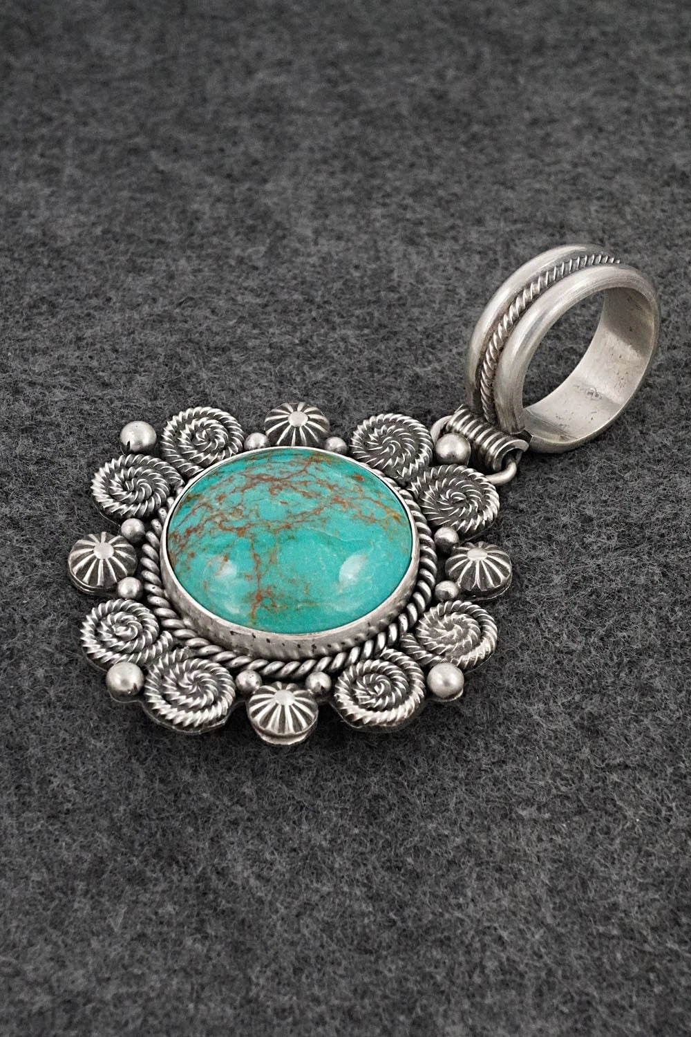 Turquoise & Sterling Silver Pendant - Michael Calladitto