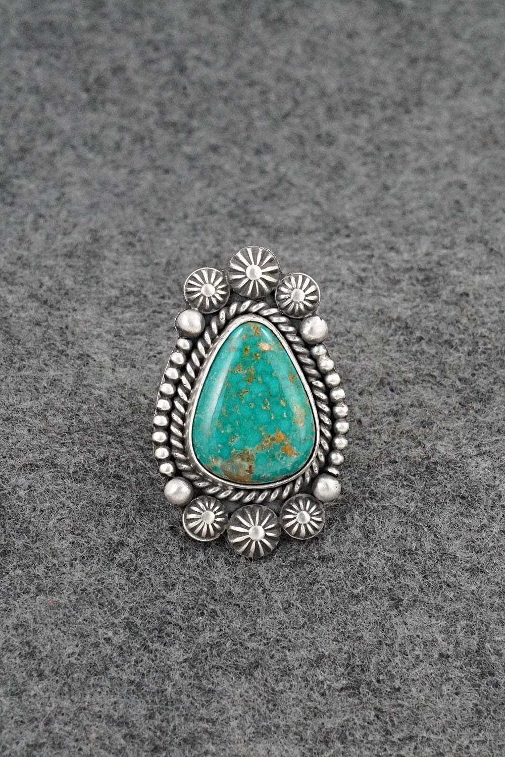 Turquoise & Sterling Silver Ring - Michael Calladitto - Size 9