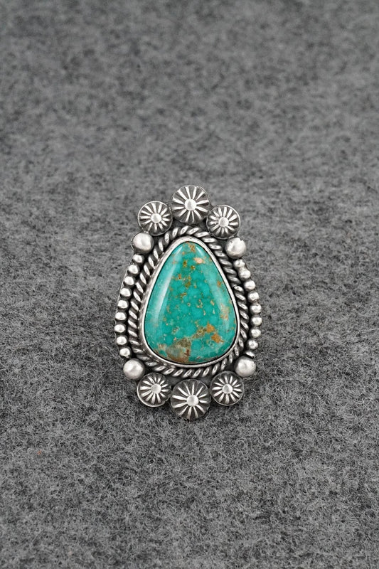 Turquoise & Sterling Silver Ring - Michael Calladitto - Size 9