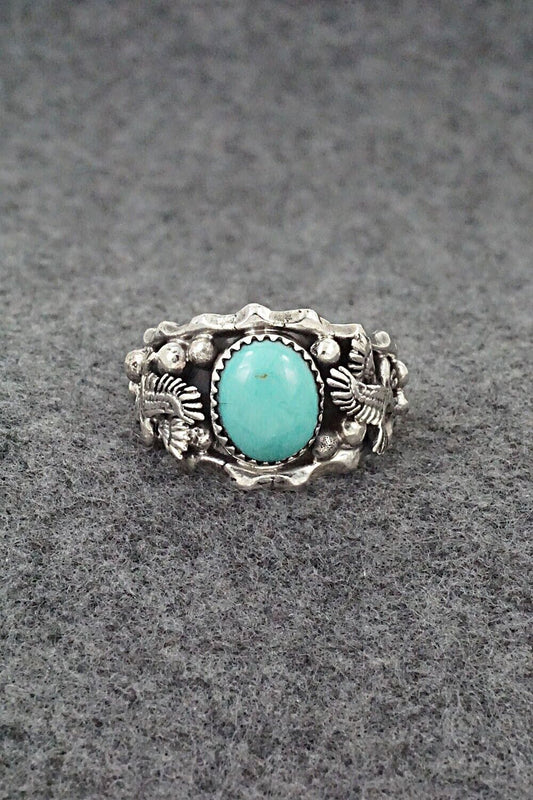 Turquoise & Sterling Silver Ring - Genevieve Francisco - Size 12