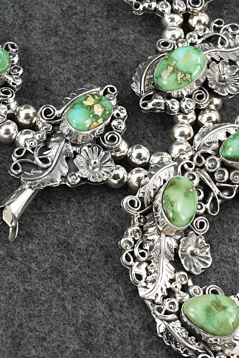 Turquoise & Sterling Silver Squash Blossom Set - Harry B. Yazzie