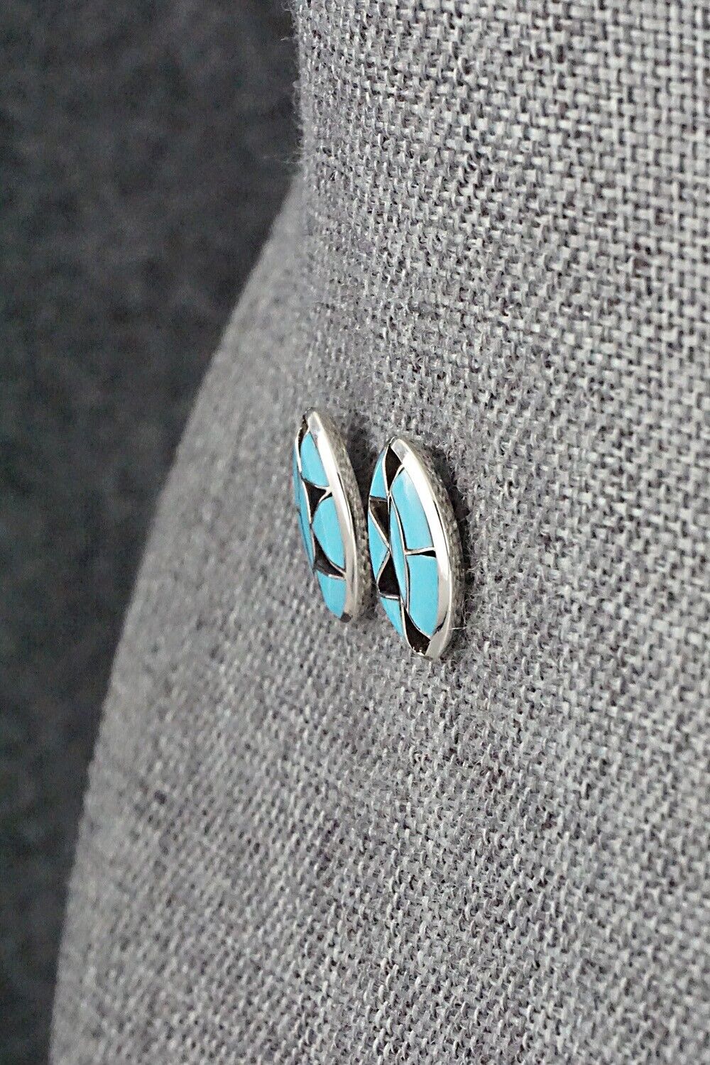 Turquoise & Sterling Silver Earrings - Vernon Quandelacy