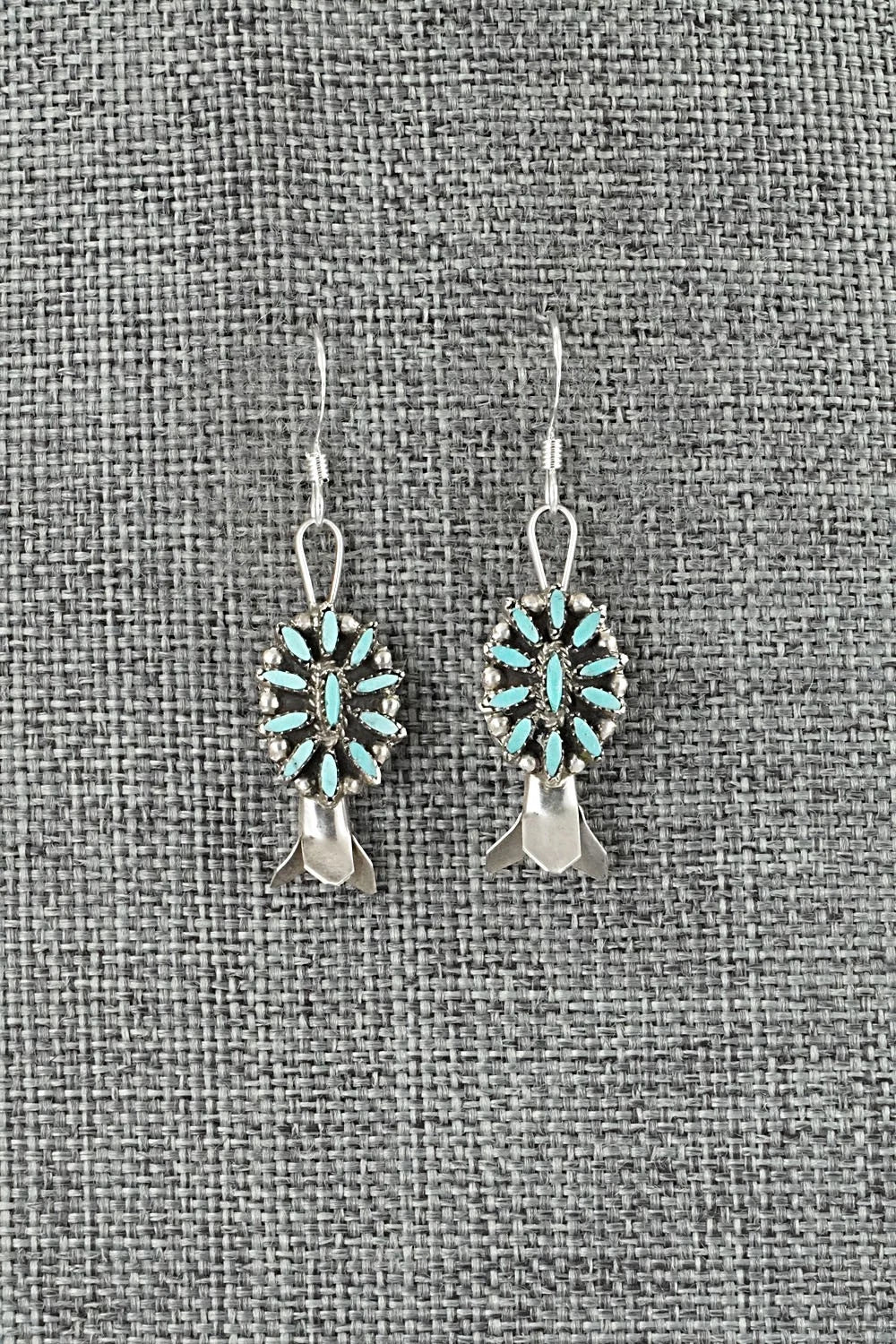 Turquoise & Sterling Silver Mini Squash Blossom Set - Lorena Peina