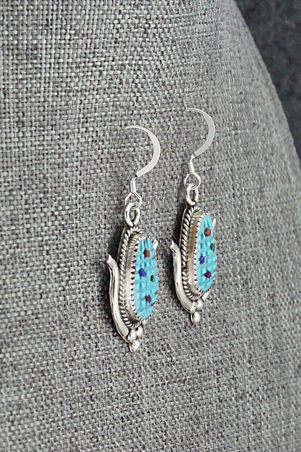Turquoise & Sterling Silver Earrings - Tracy Bowekity