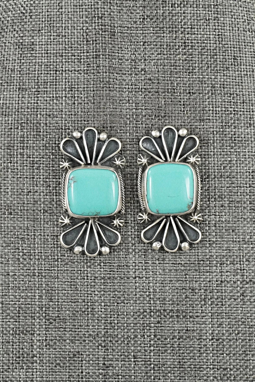 Turquoise & Sterling Silver Earrings - Bobby Johnson