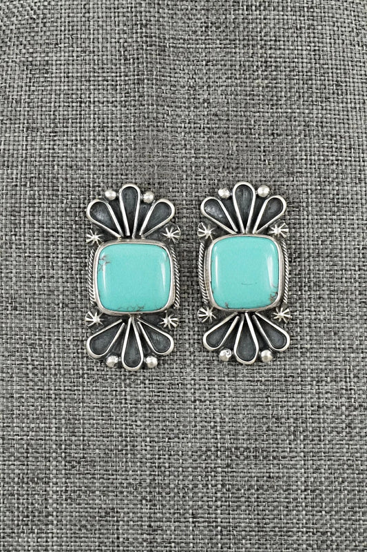Turquoise & Sterling Silver Earrings - Bobby Johnson