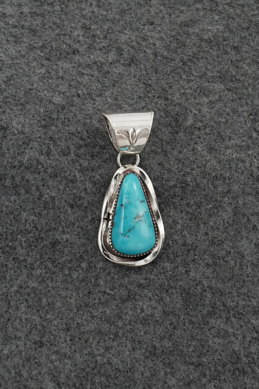 Turquoise & Sterling Silver Pendant - Ernest Hawthorne