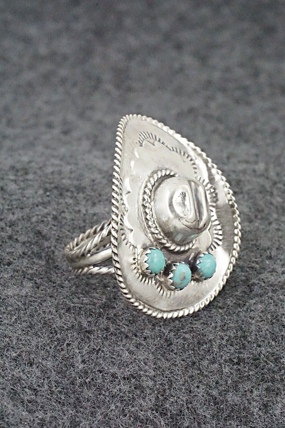 Turquoise & Sterling Silver Ring - Bobby Platero - Size 6
