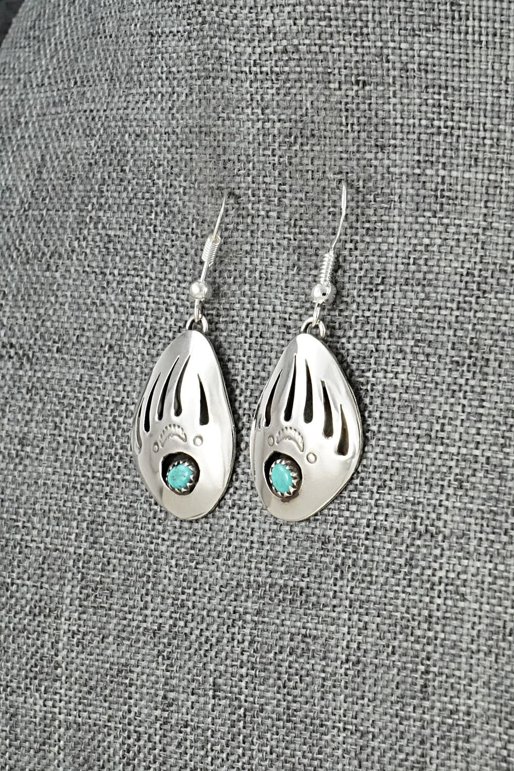 Turquoise & Sterling Silver Earrings - Ervin Begay