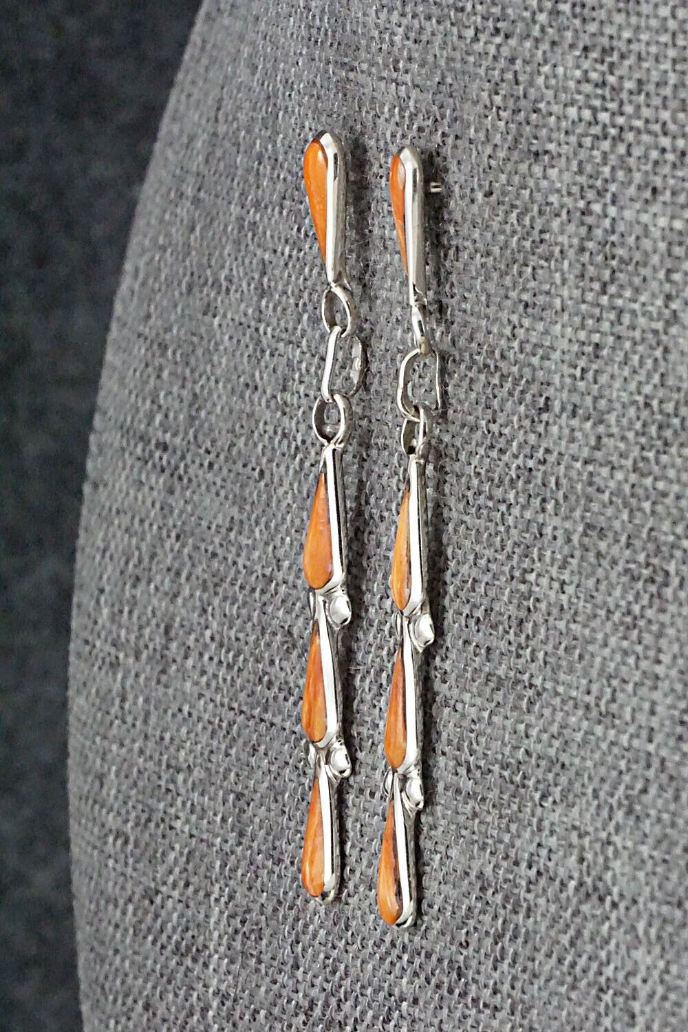 Spiny Oyster & Sterling Silver Earrings - Angela Gasper