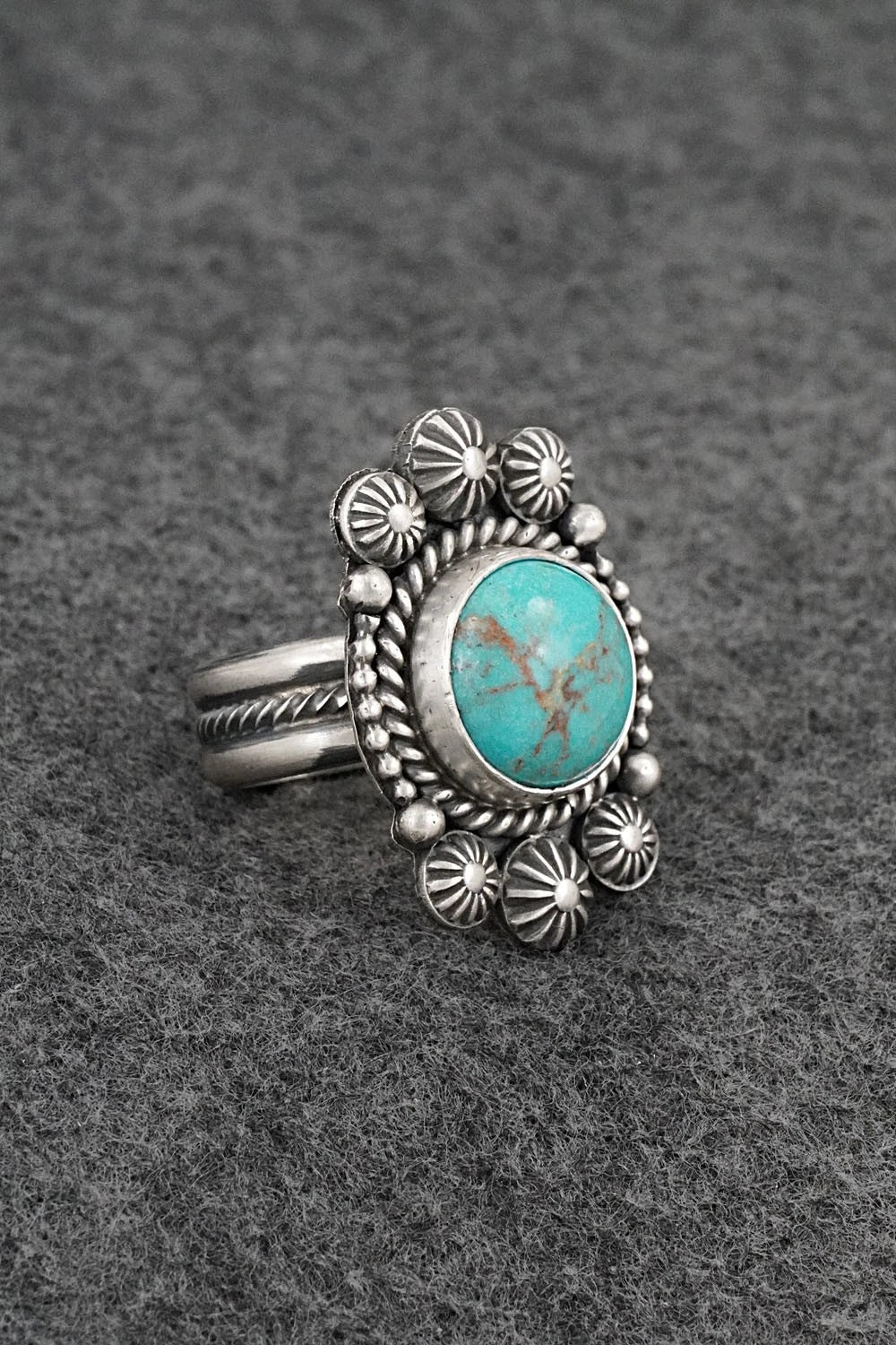 Turquoise & Sterling Silver Ring - Michael Calladitto - Size 7