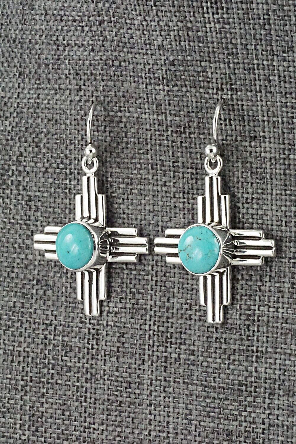 Turquoise & Sterling Silver Earrings - Raymond Coriz