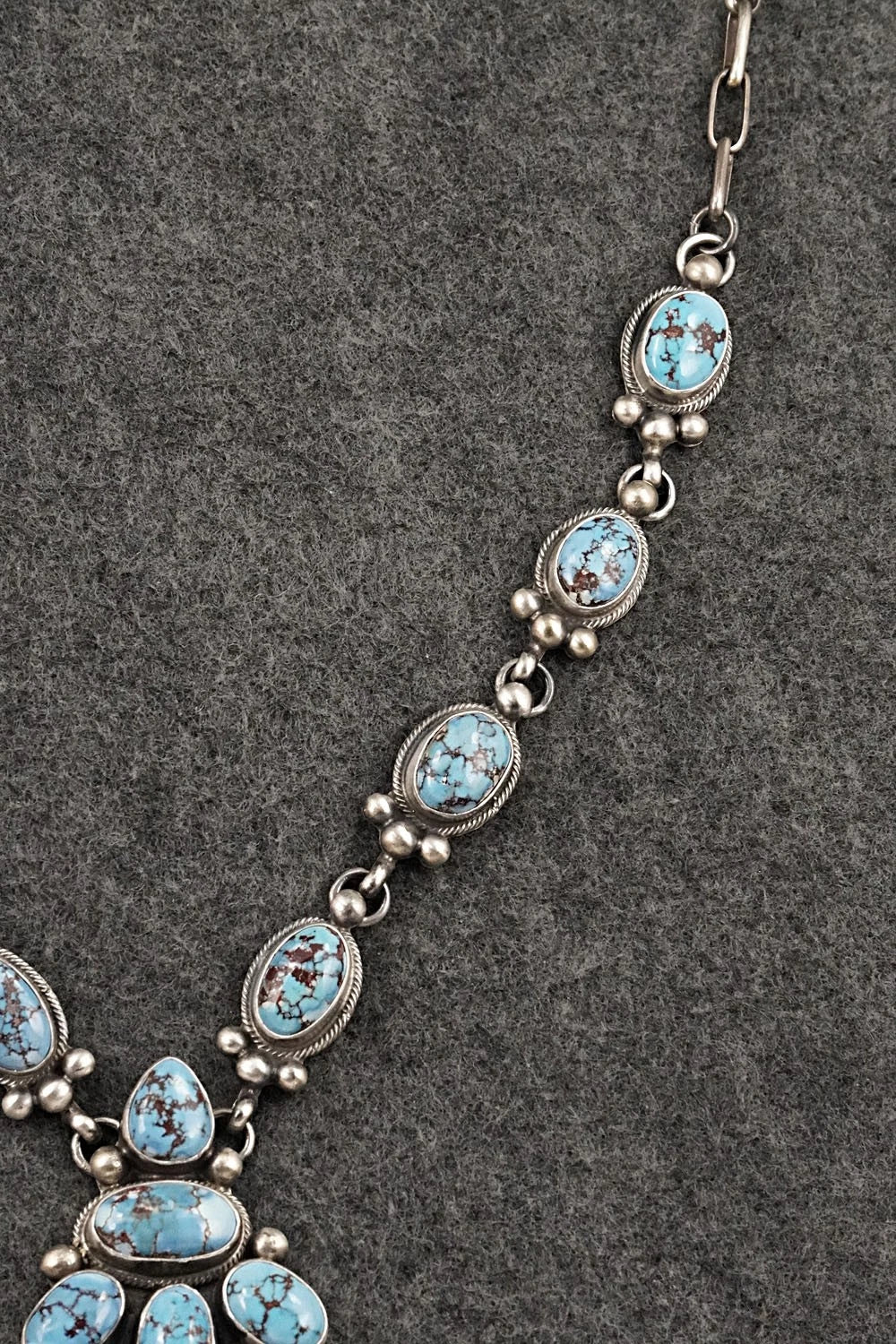 Turquoise & Sterling Silver Necklace and Earrings Set - Kathleen Livingston