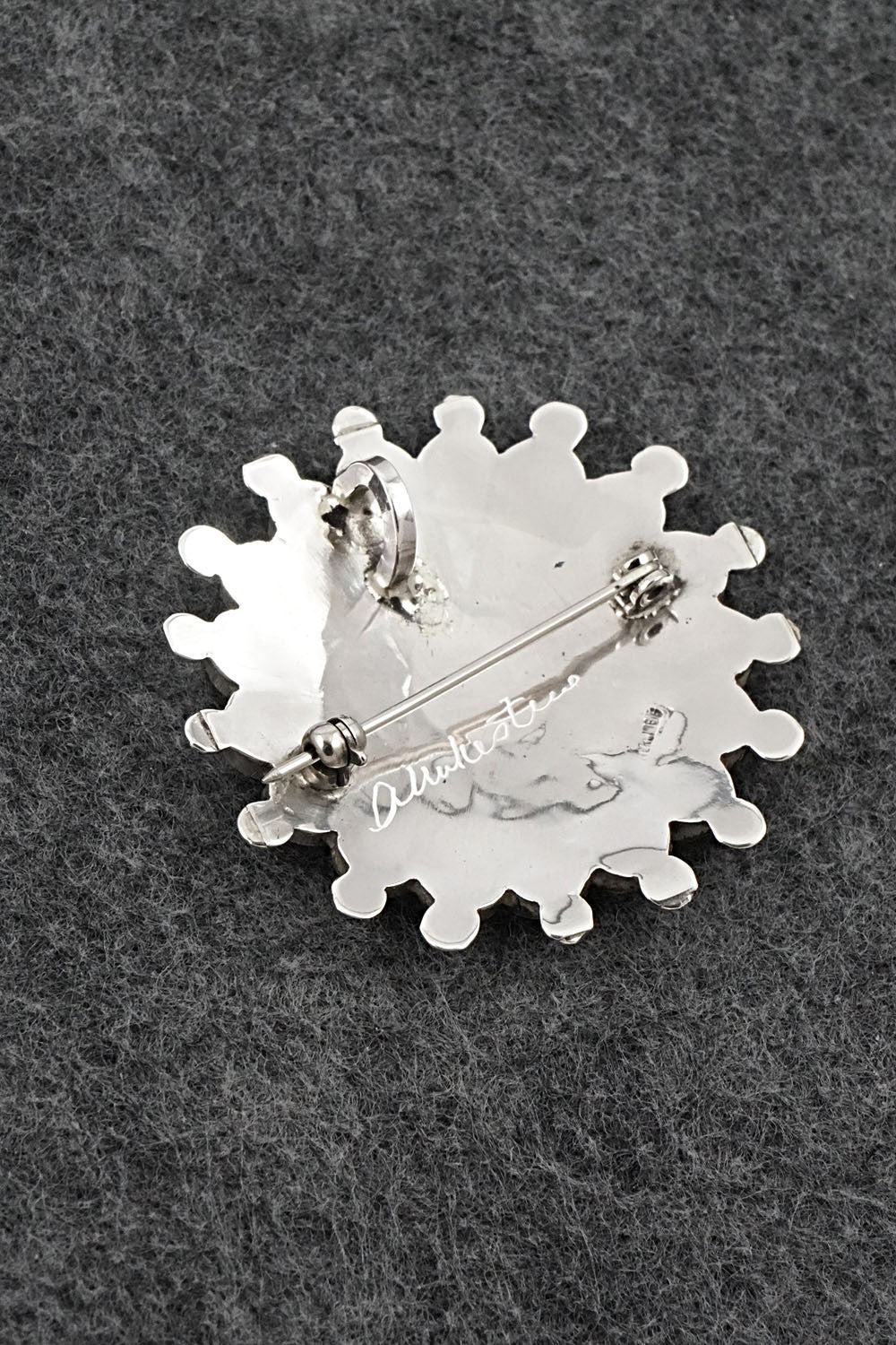 Multi-Stone & Sterling Silver Inlay Pendant/Pin - April Unkestine