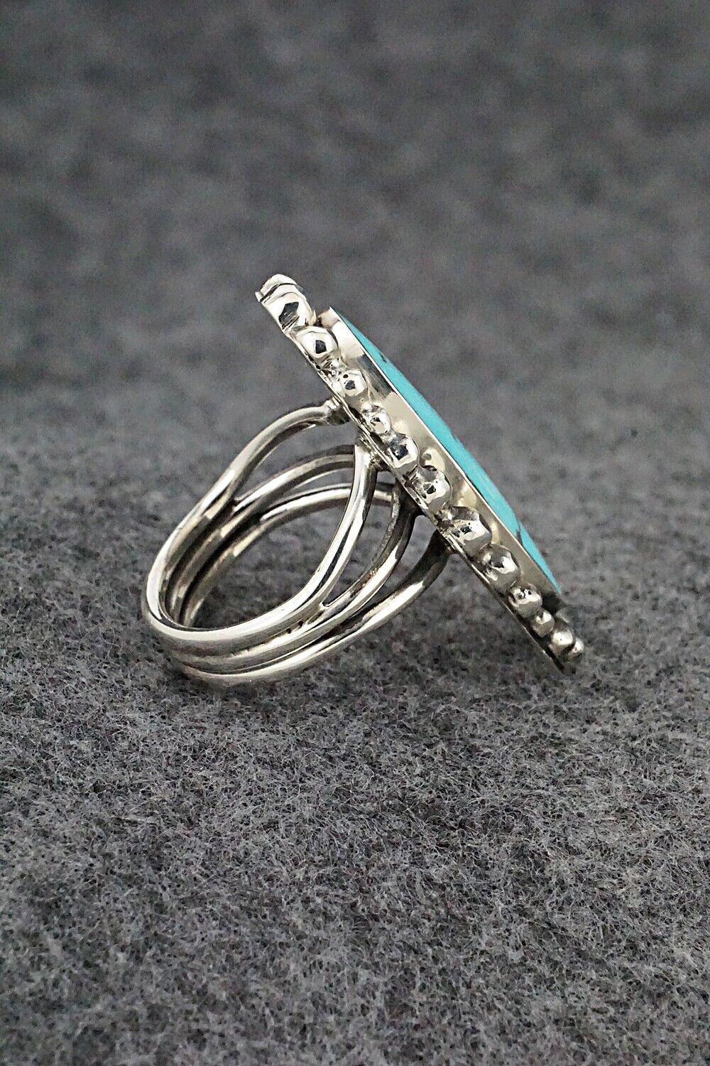 Turquoise & Sterling Silver Ring - Clarence Long - Size 5.5