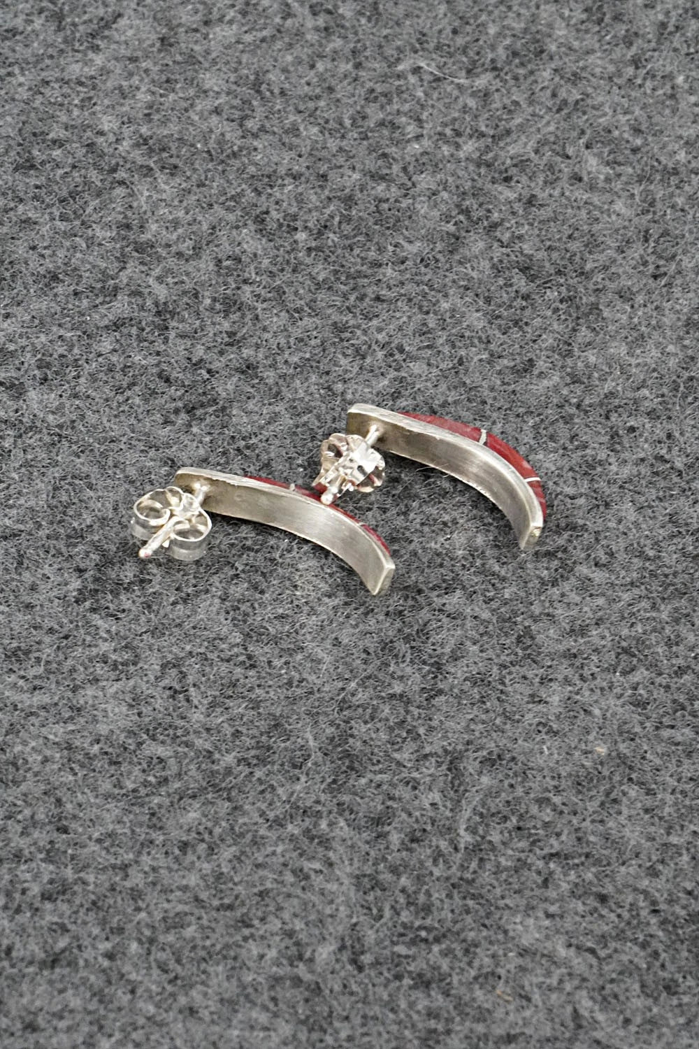 Coral & Sterling Silver Earrings - Kent Lonjose