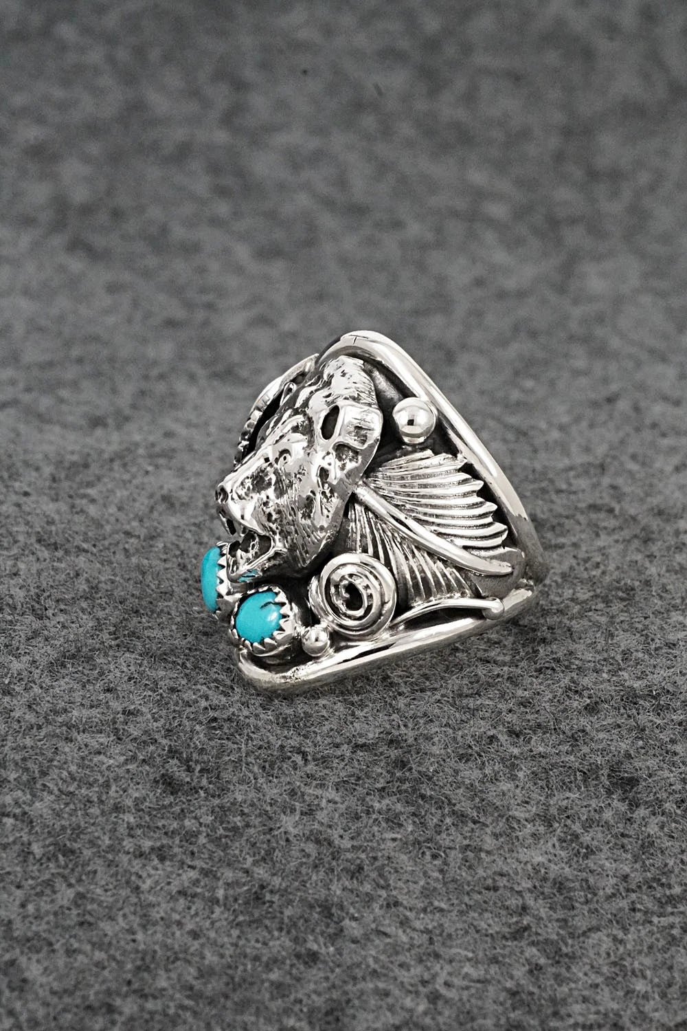 Turquoise & Sterling Silver Ring - Darrell Morgan - Size 10