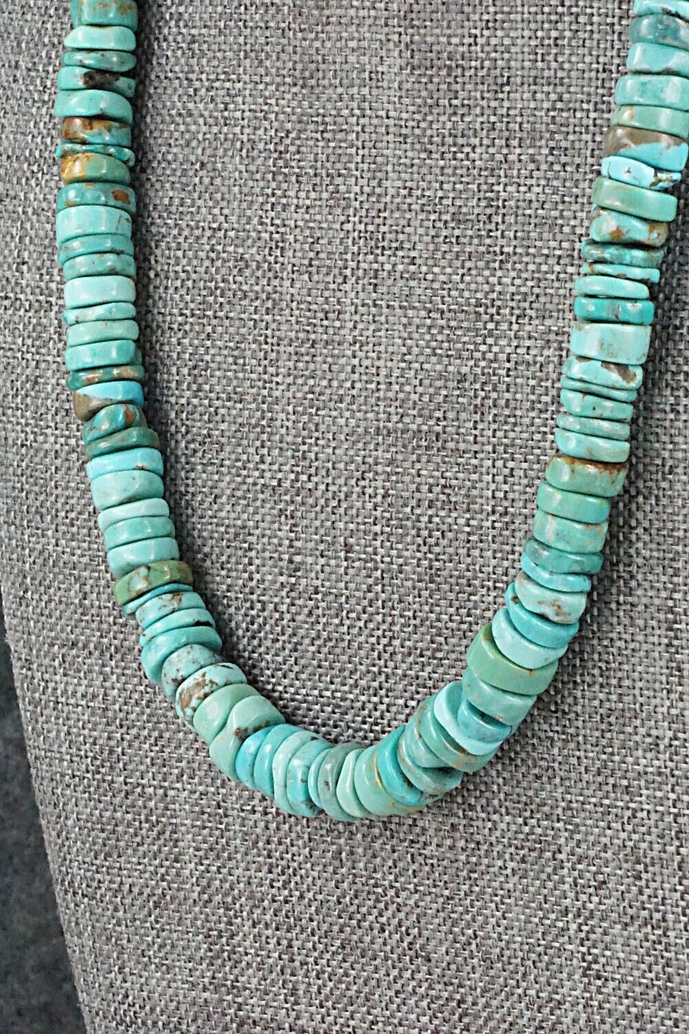 Turquoise & Sterling Silver Necklace 18" - Doreen Jake