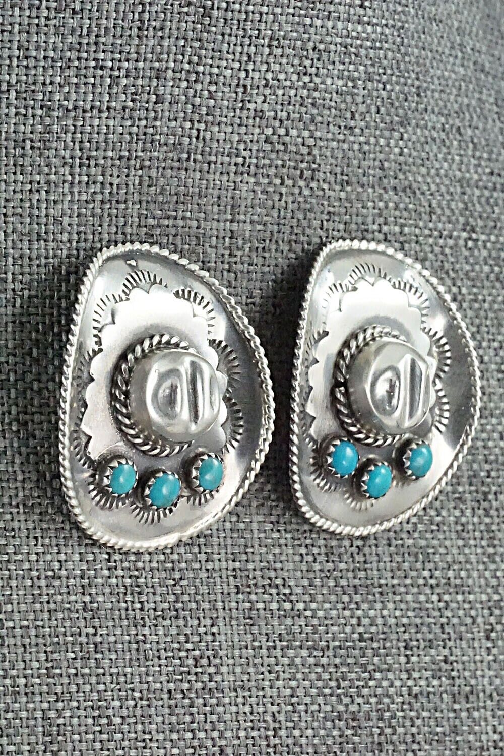 Turquoise & Sterling Silver Earrings - Bobby Platero