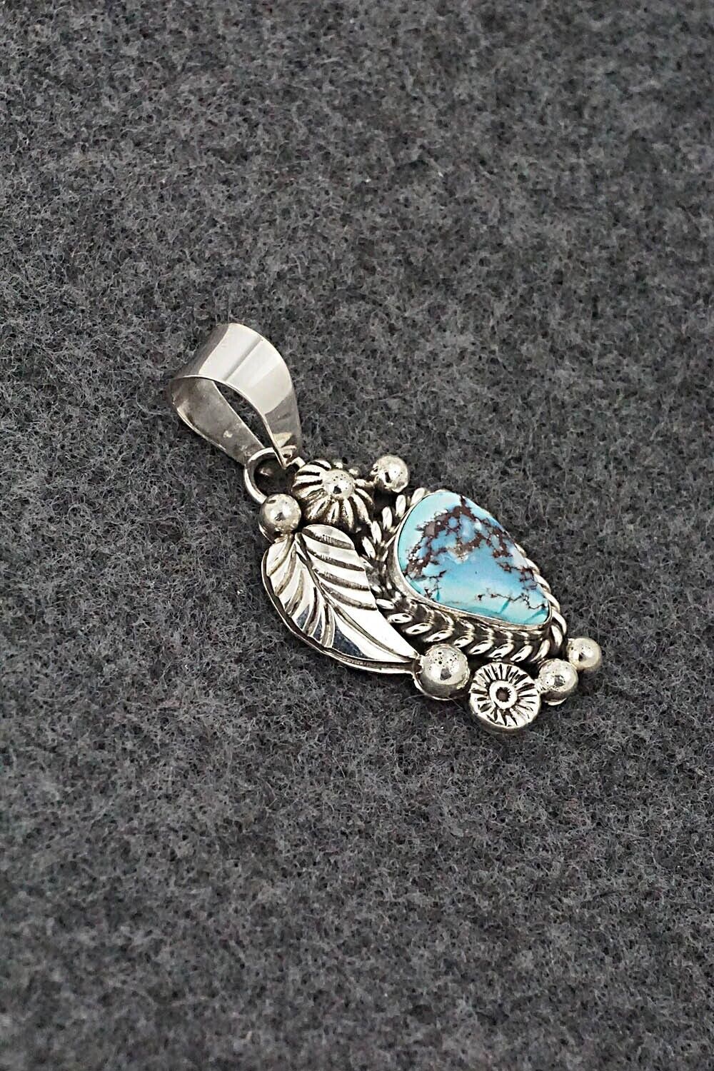 Turquoise & Sterling Silver Pendant - Ella Linkin