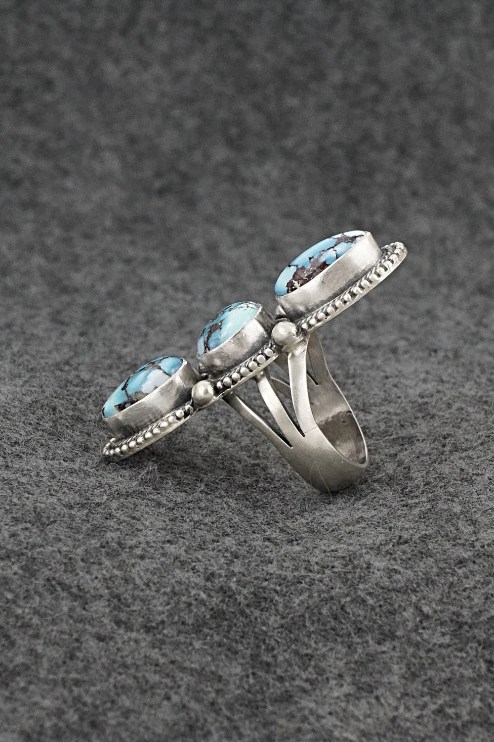 Turquoise & Sterling Silver Ring - Bobby Johnson - Size 7.5