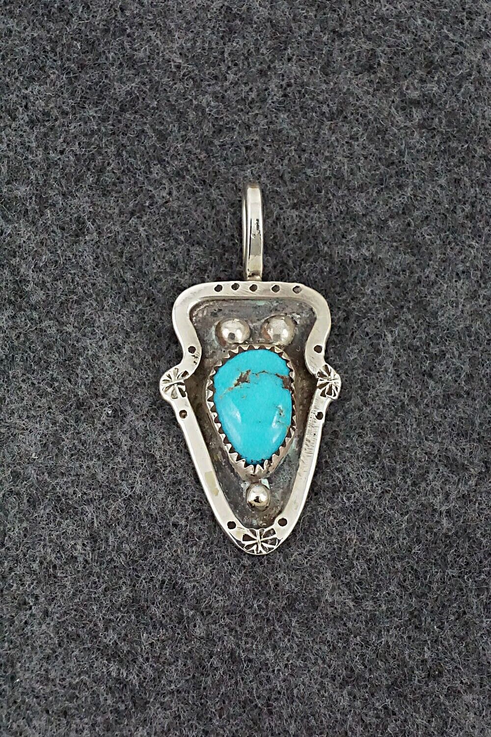Turquoise & Sterling Silver Pendant - Priscilla Reeder