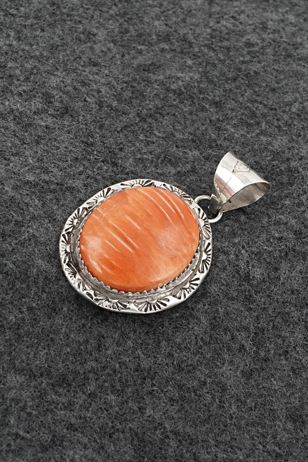 Spiny Oyster & Sterling Silver Pendant - Ernest Hawthorne