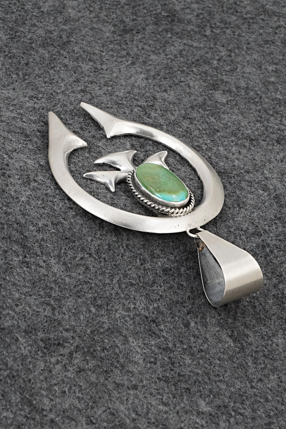 Turquoise & Sterling Silver Pendant - Eugene Gruber