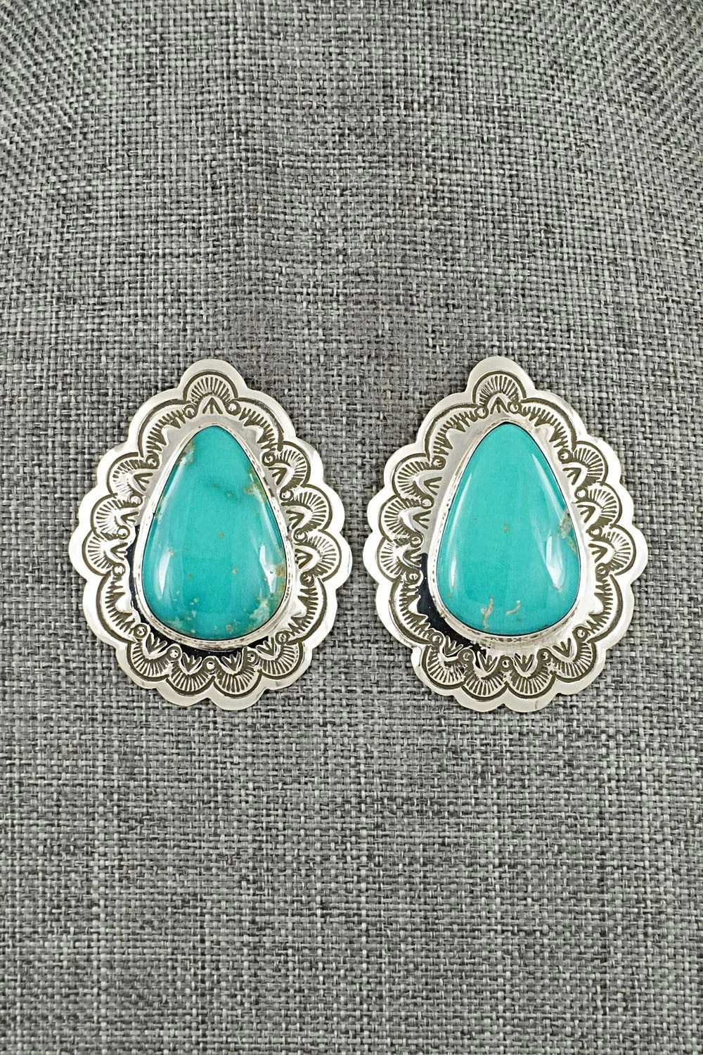 Turquoise & Sterling Silver Earrings - Arnold Blackgoat