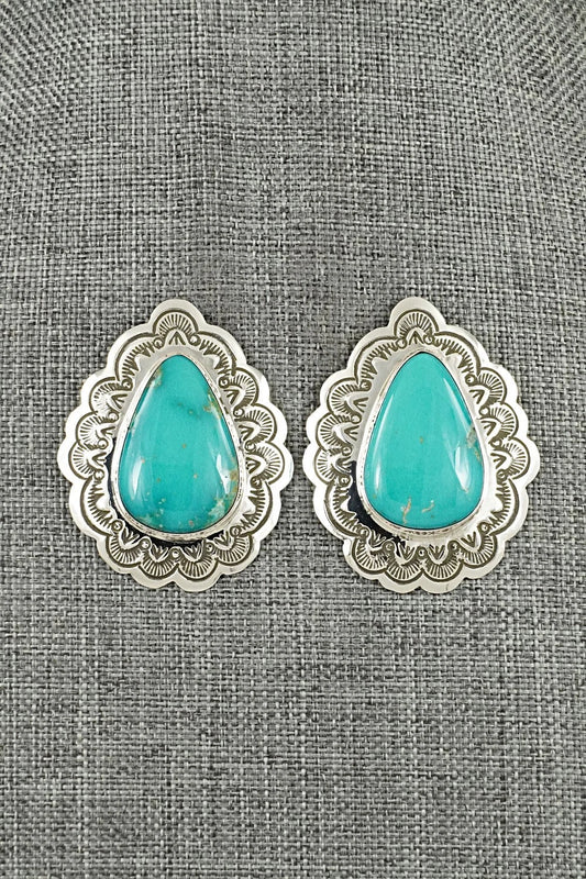 Turquoise & Sterling Silver Earrings - Arnold Blackgoat