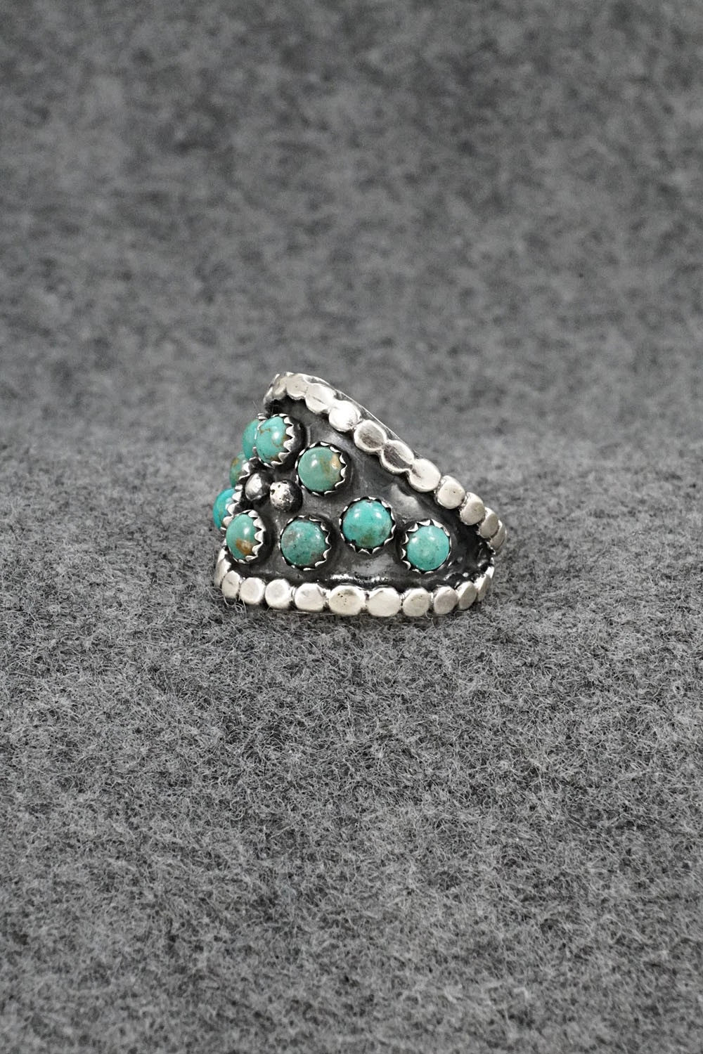Turquoise & Sterling Silver Ring - Harry B. Yazzie - Size 6.5