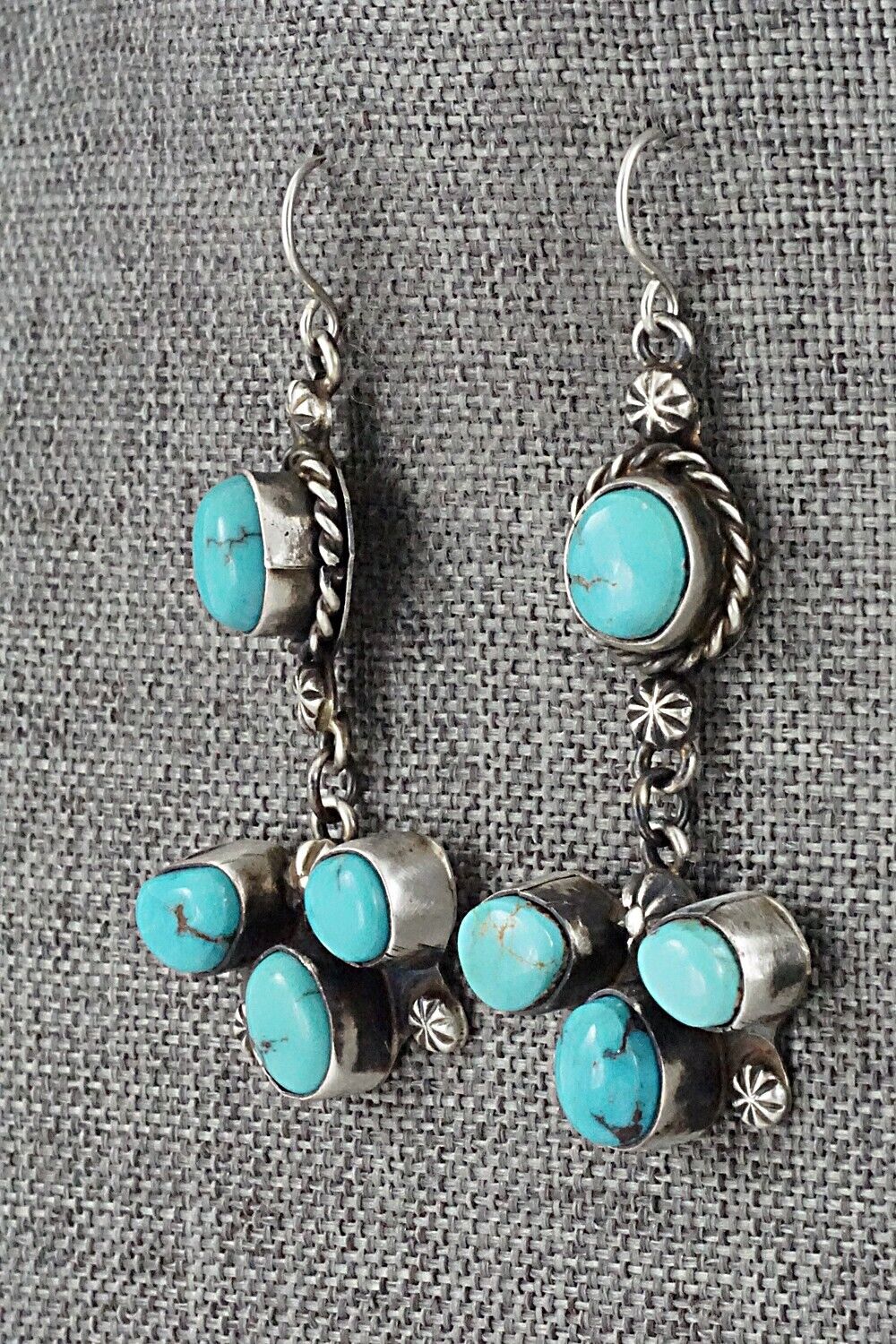 Turquoise & Sterling Silver Earrings - Wilson Dawes
